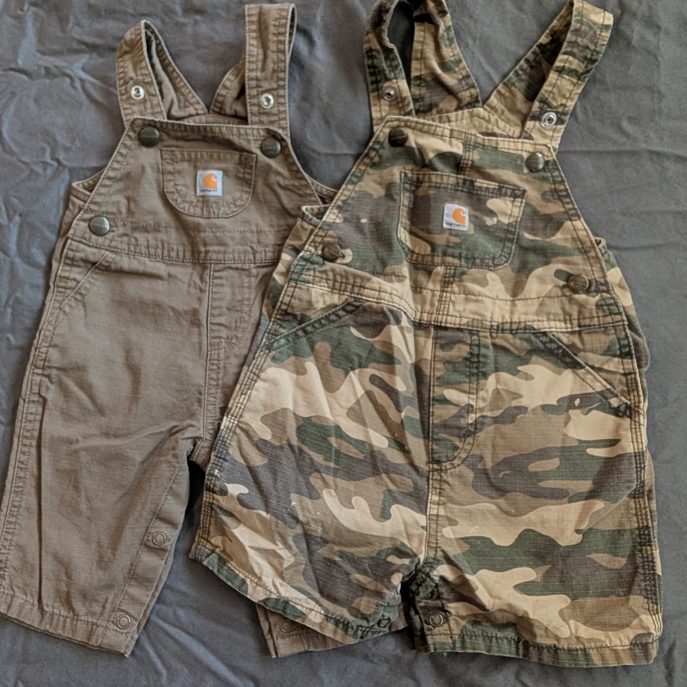Carhartt Kids' Tan and Camouflage Overalls